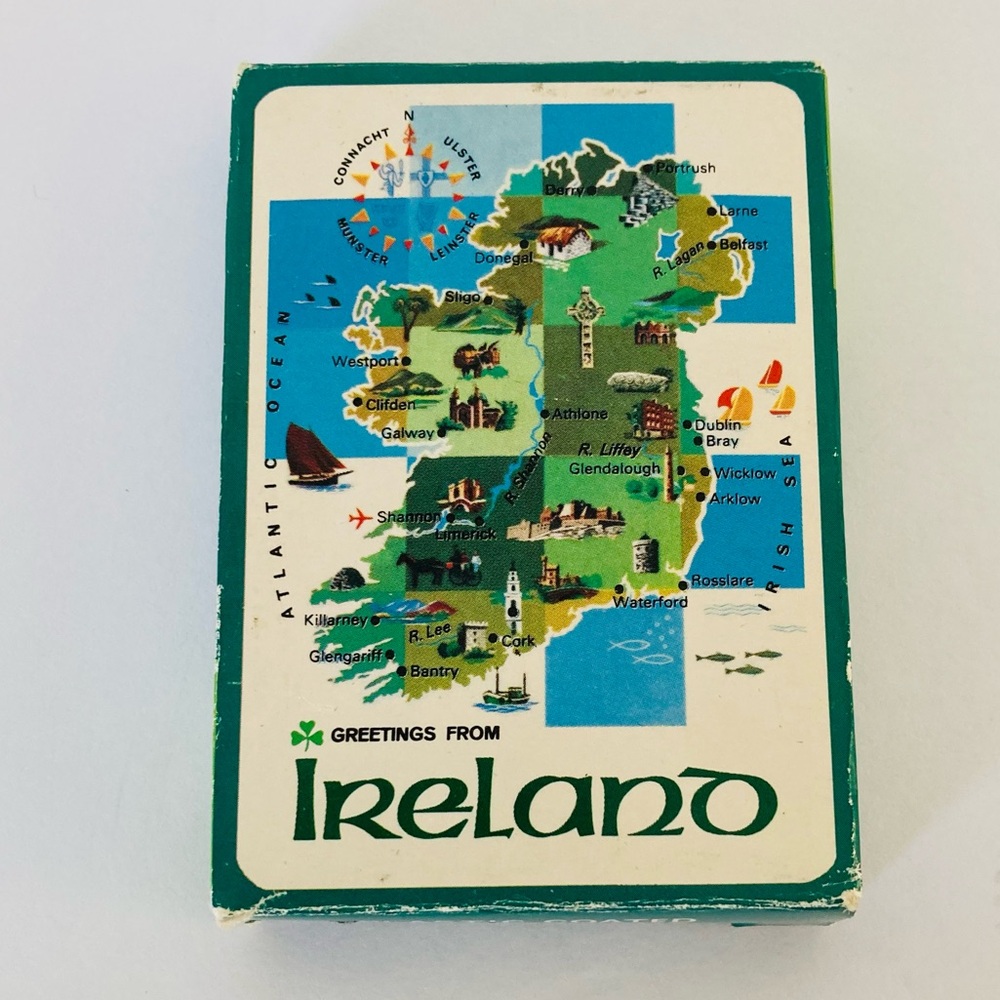 Map of Ireland Vintage Playing Cards - Unused - In Original Packaging
